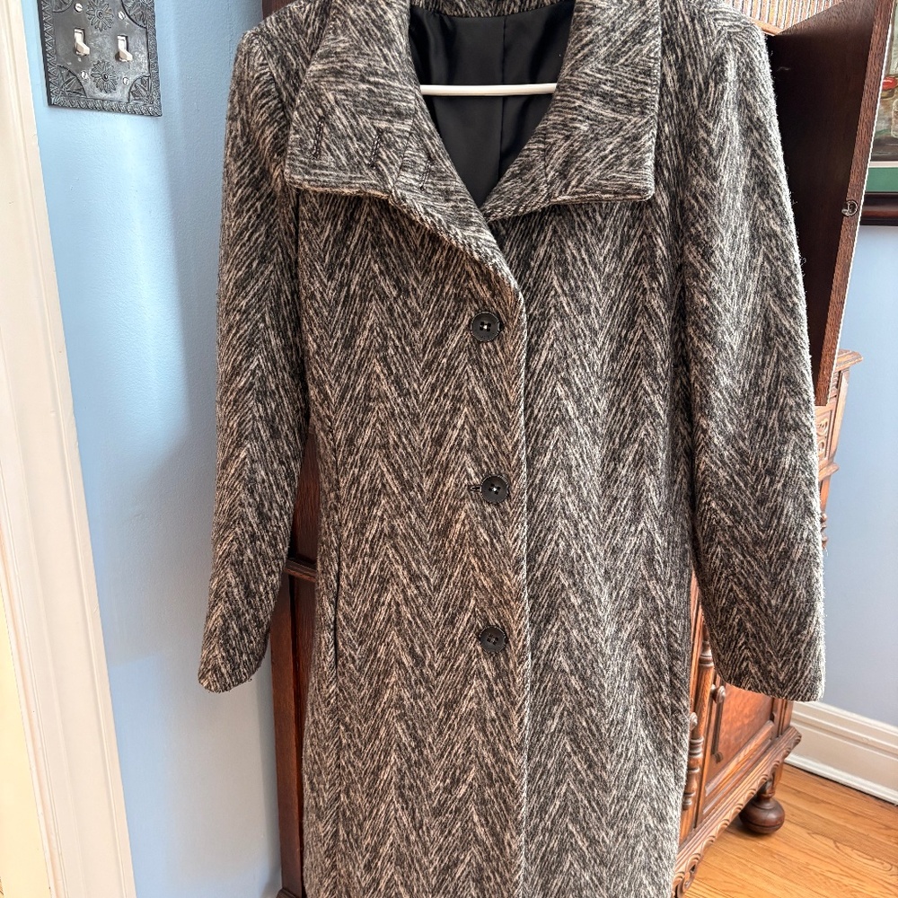Via Spiga Womens Mid-Length Form Fitted Structured Wool Winter Jacket Coat--12